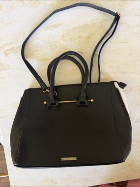 Rampage Black Satchel with Gold Hardware